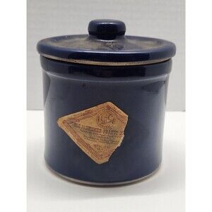Vintage Peanut Butter Canister Terra Cotta Glazed With Lid
